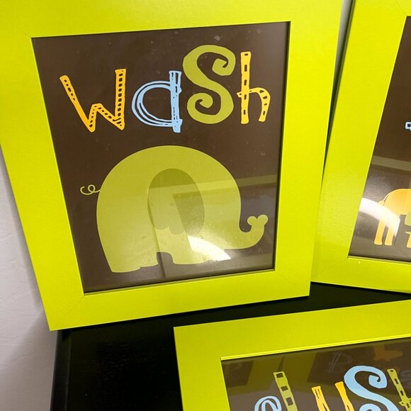 Bathroom Lot of Jungle Theme Decor Shower Curtin Wall Hangings - Picture 9 of 11